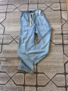 NWT GAP denim drawstring high rise wide leg jeans XS